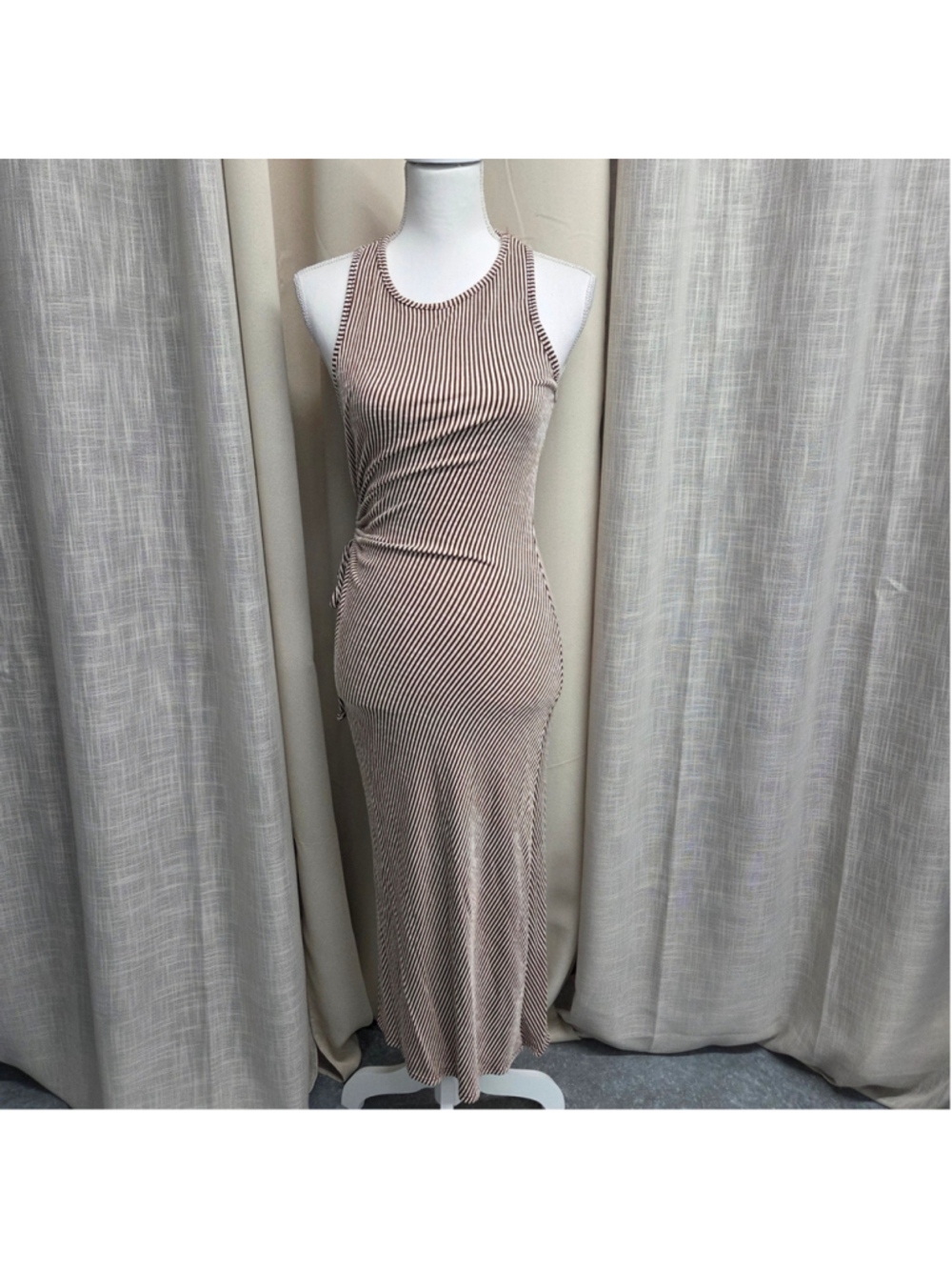 Caution To The Wind Striped Dress Minimalist Coastal Casual Quiet Luxury